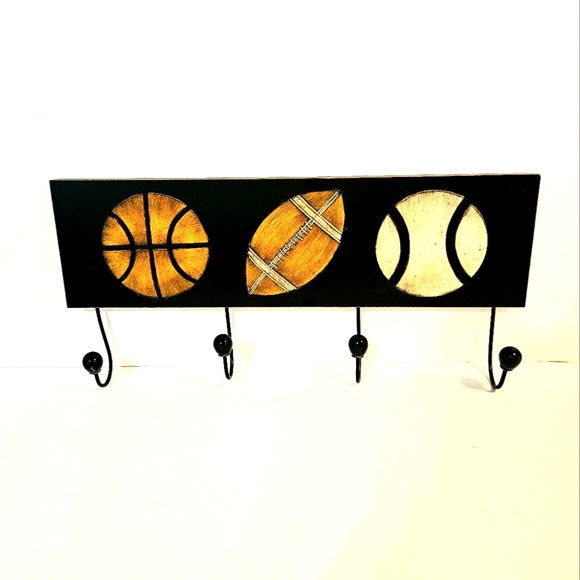 Hobby Lobby Sports Wall Hanging Basketball, Football Softball - Picture 1 of 7